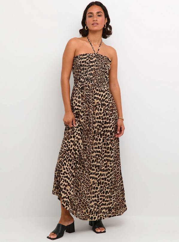 KAFFE Amber Strapless Tie Neck Maxi Dress Multi 10